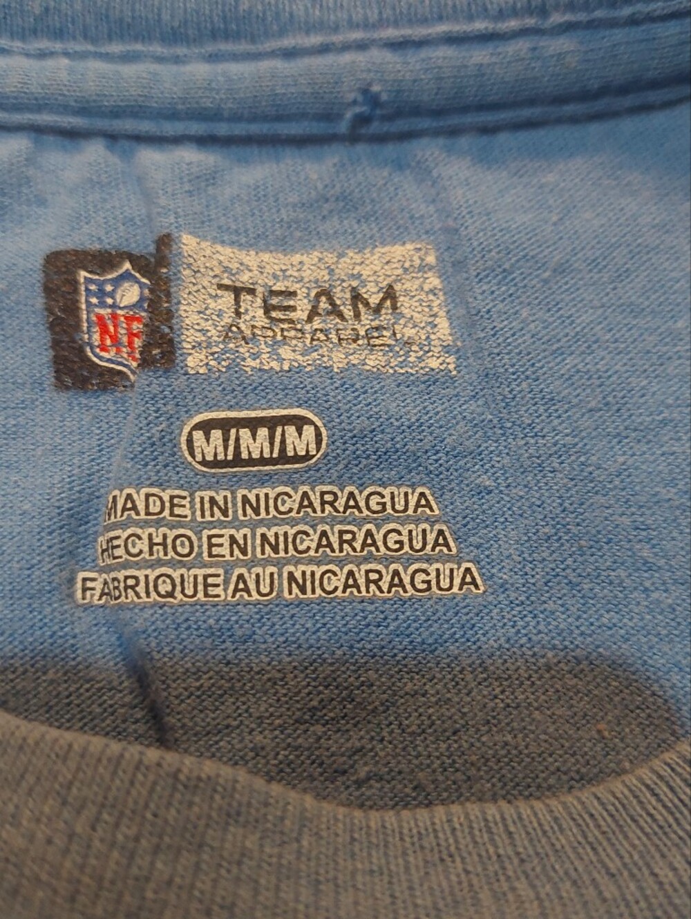 Detroit Lions Short Sleeve Tee in Light Blue NFL Team Apparel - Picture 3 of 5